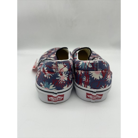 Vans Classic Slip On Vans Crew Floral/Red Classic Skate Shoes Men's 9.5 Women 11 - Picture 4 of 6